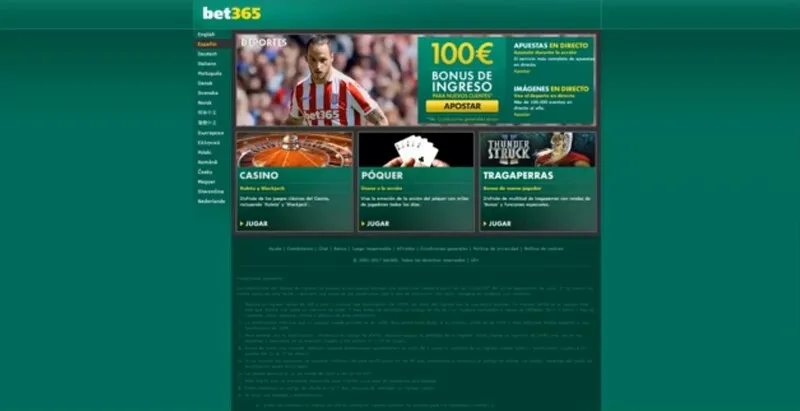 Bonus y promociones en el casino Bet365