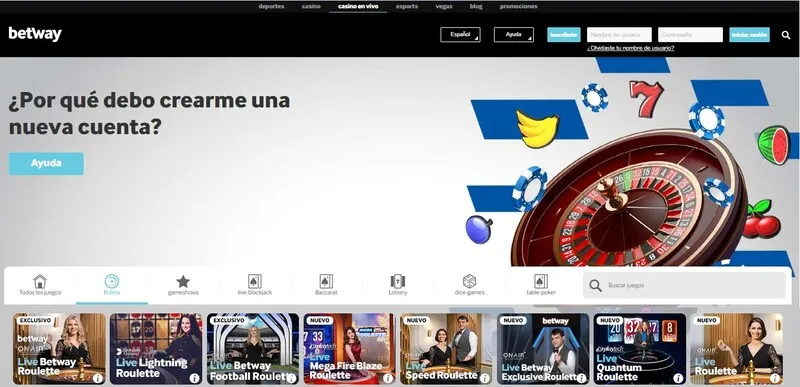 Cómo registrarse en el casino Betway